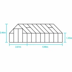 Växthus+Sockel Qube+ 816 Svart 13m2>Halls