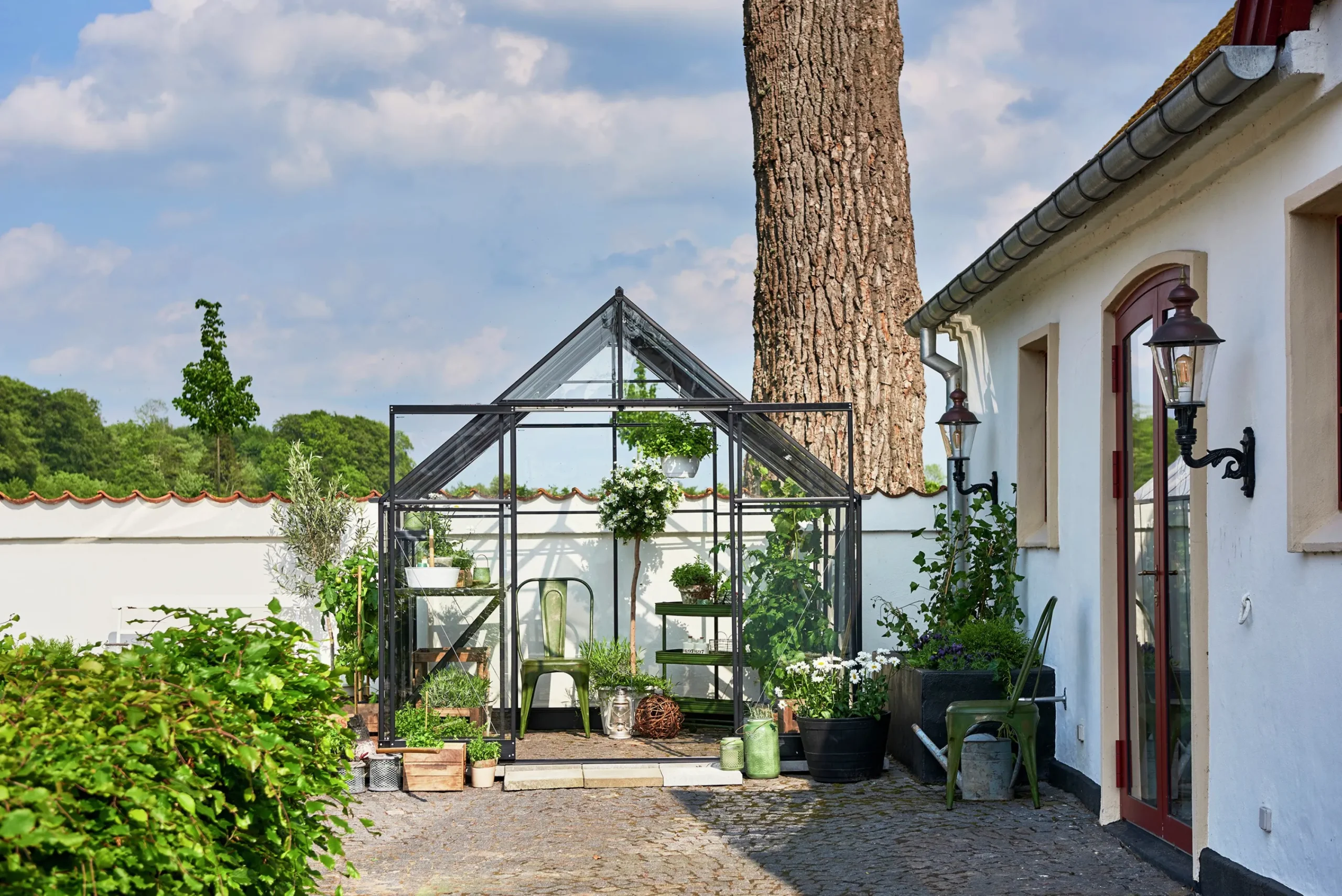 Växthus+Sockel Qube+ 88 Svart 6,6m²>Halls Online