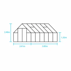 Växthus+Sockel Qube+ 812 Svart 9,9m²>Halls